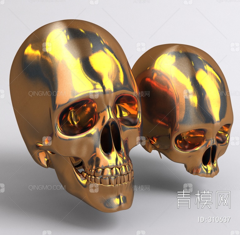 关键字: 大尺寸jpg灰白棕黄 装饰摆件饰品日用3d模型 骷髅头