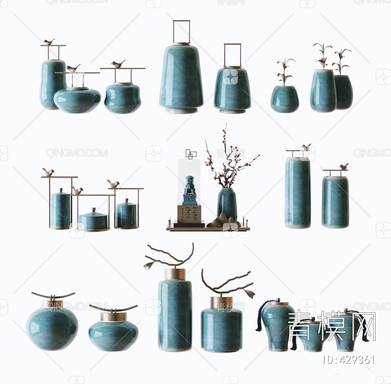 禅意陶瓷瓶罐装饰摆件