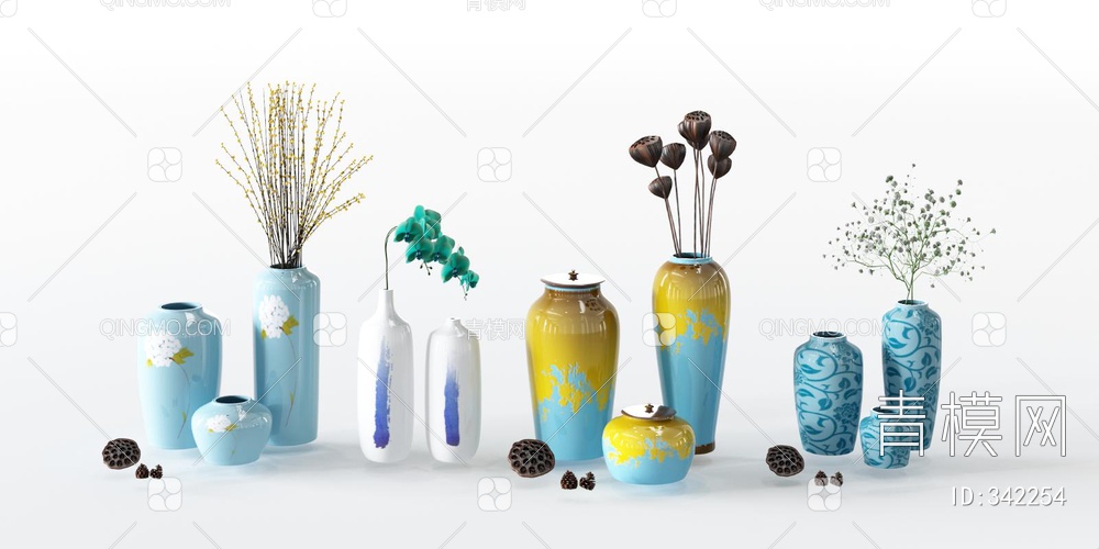 瓷器花瓶花卉组合