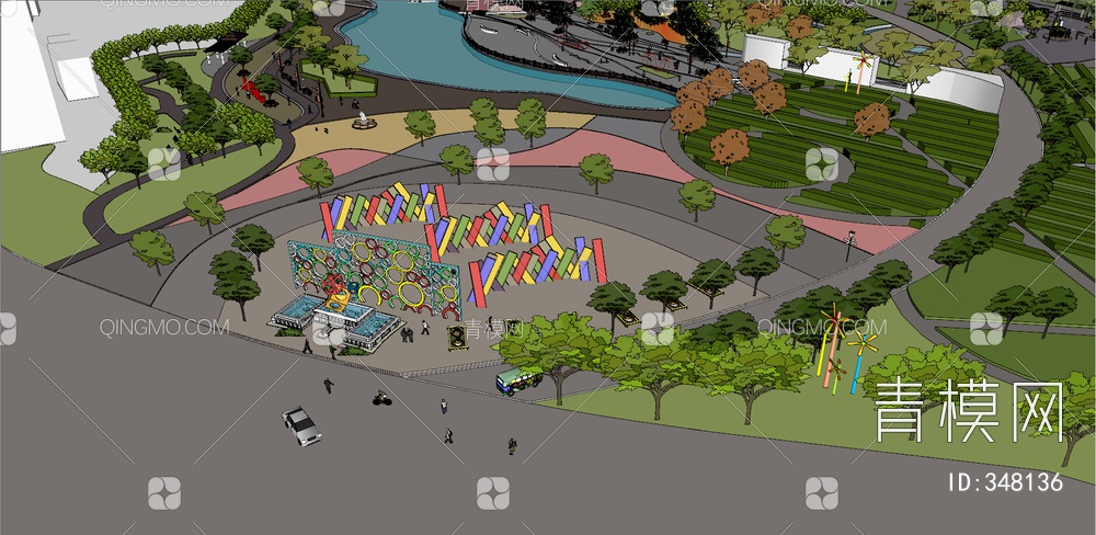 公园广场景观设计SU模型