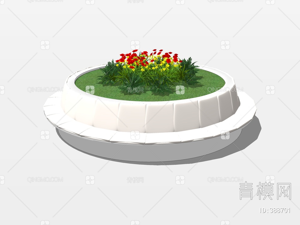 圆形花池