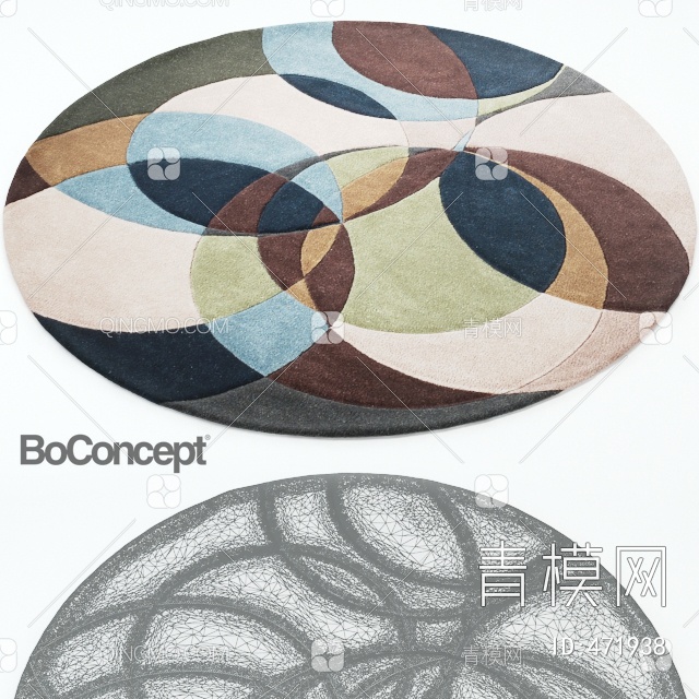 地毯 绒毛地毯  圆形地毯 客厅地毯模型