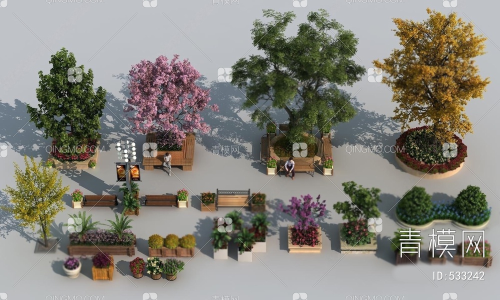 植物景观组合树/灌木/花草
