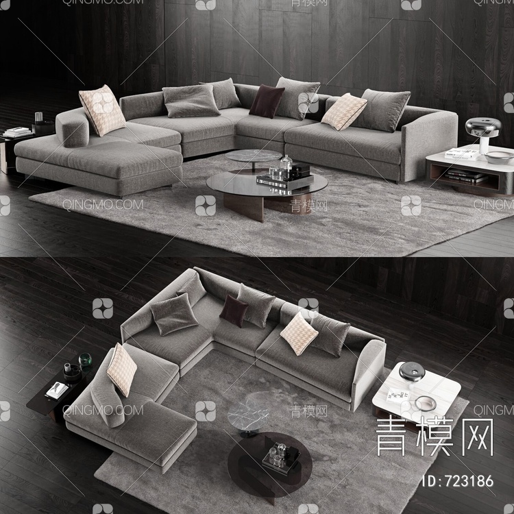 意大利 米洛提 minotti 沙发茶几组合