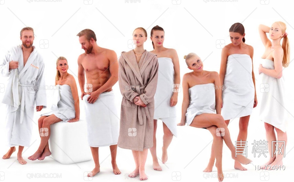 浴袍人物组合