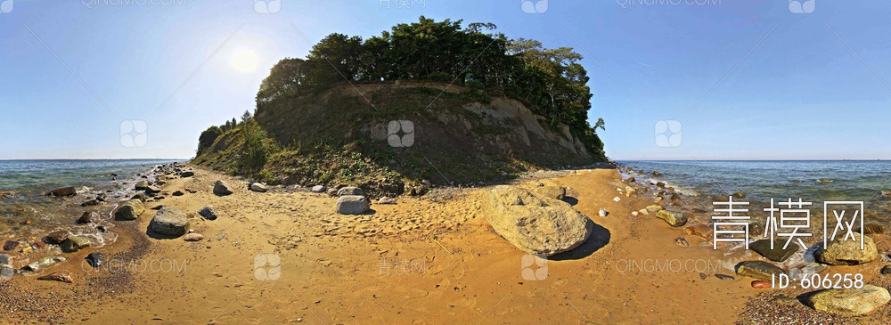 360海边 小岛  沙滩外景