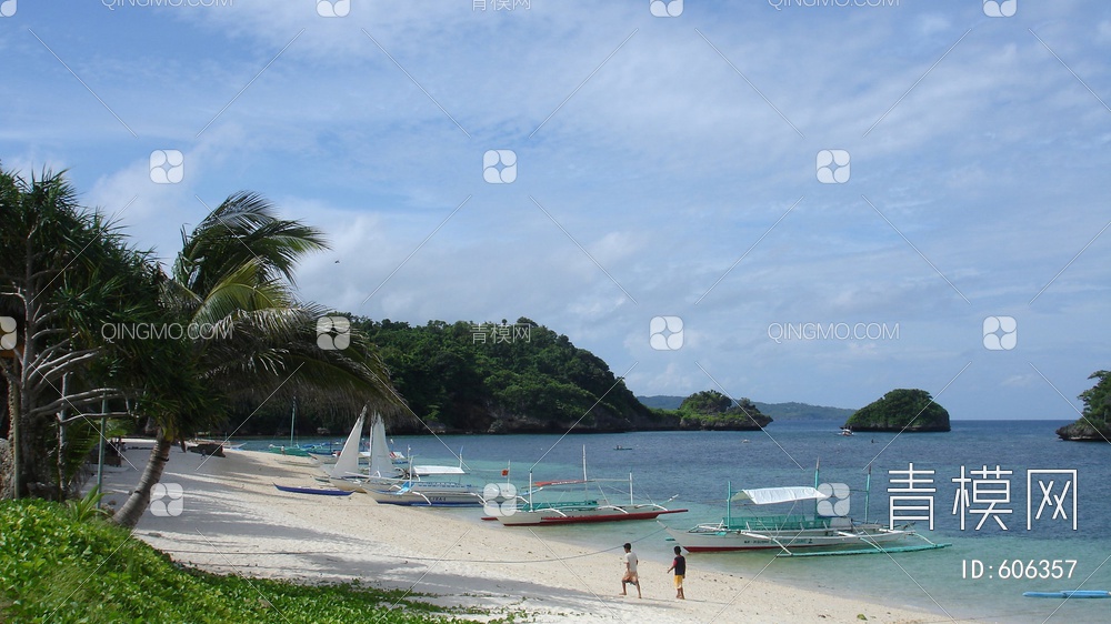 沙滩 海边外景 海滩 渔船