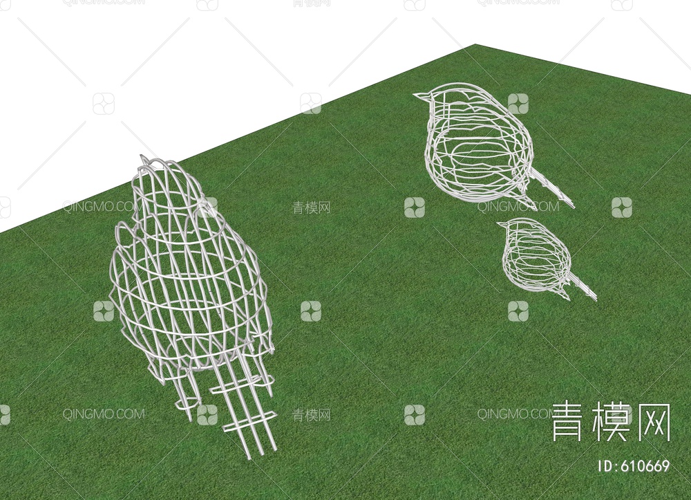 艺术镂空草坪广场鸟群雕塑