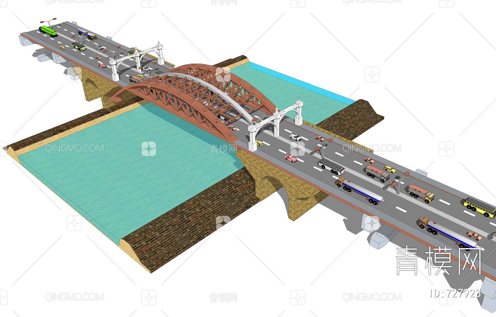 跨江公路桥钢混结构桥梁