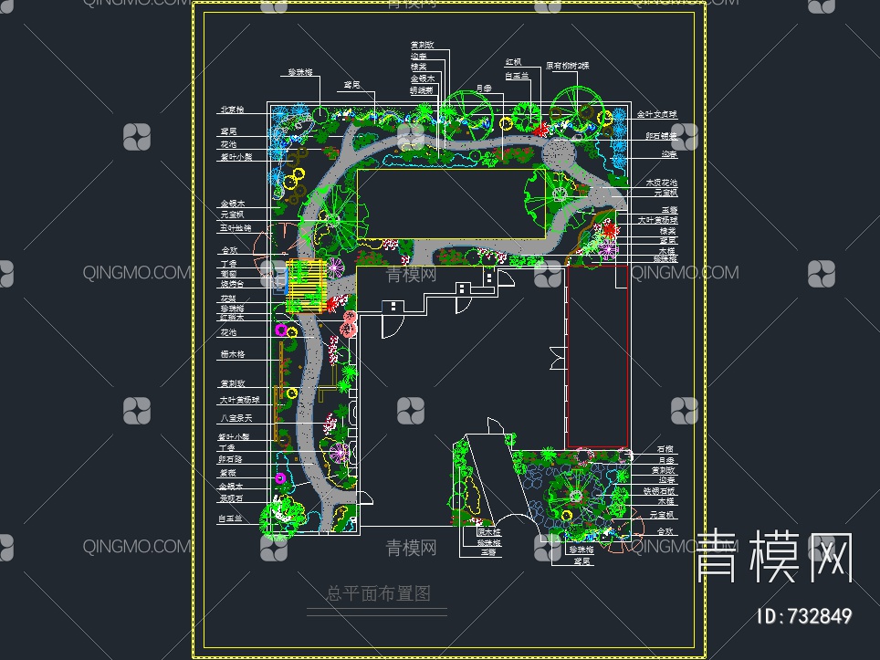 别墅庭院景观设计平面图