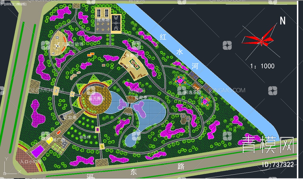 中心绿地总体规划图 休闲广场景观设计
