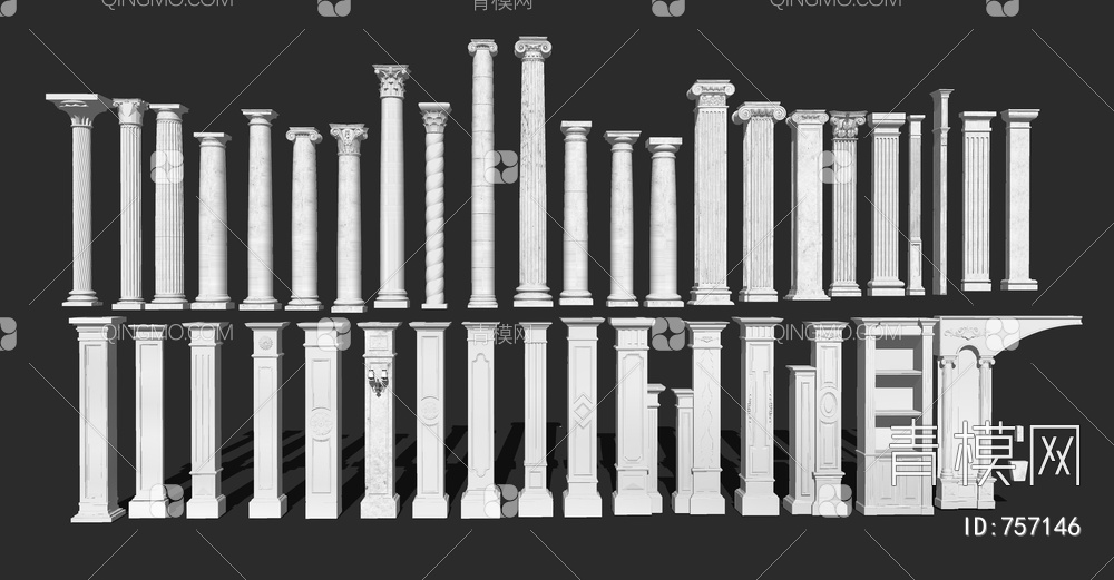 罗马柱 雕花柱头