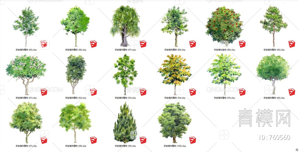 2D手绘植物 2D树 2D乔木