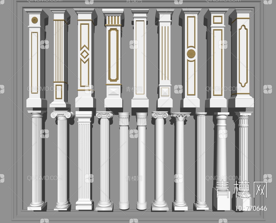 罗马柱 石膏柱子