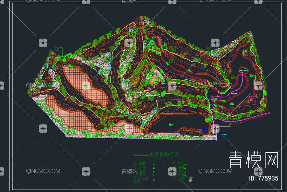 双山高尔夫球场平面布置图