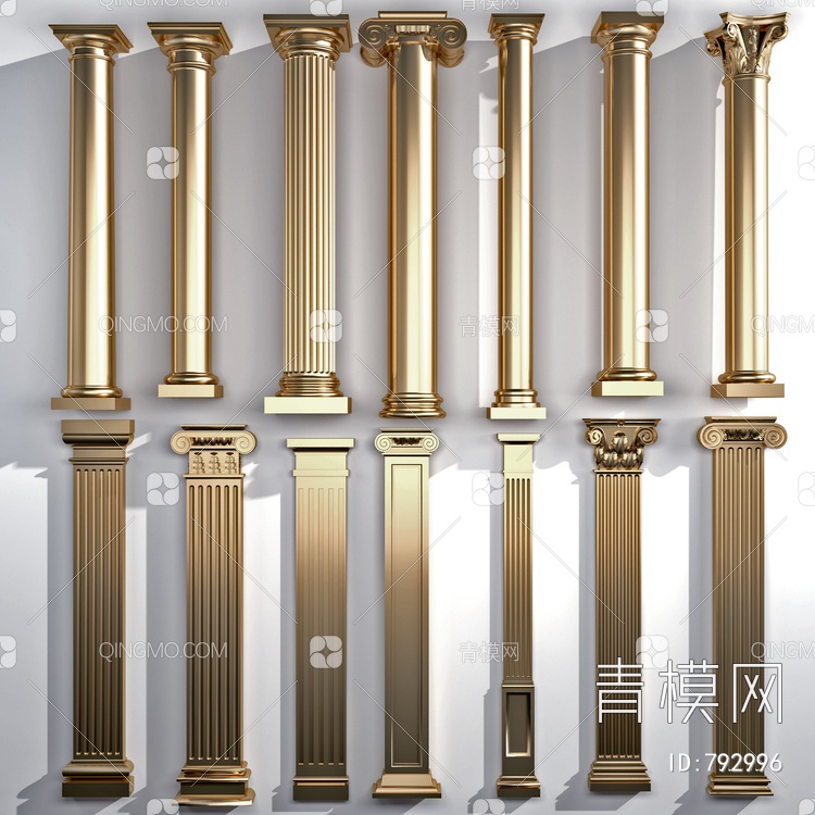 罗马柱柱头，柱子