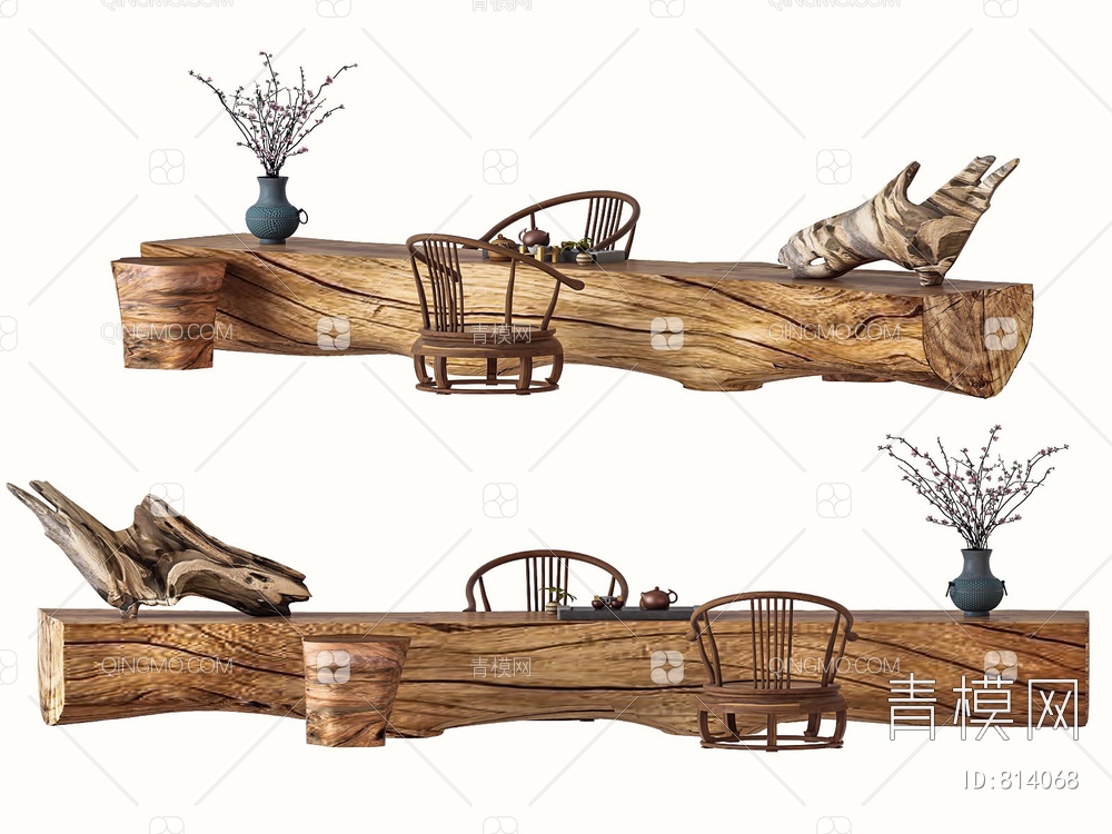 根雕 木头 木茶桌椅
