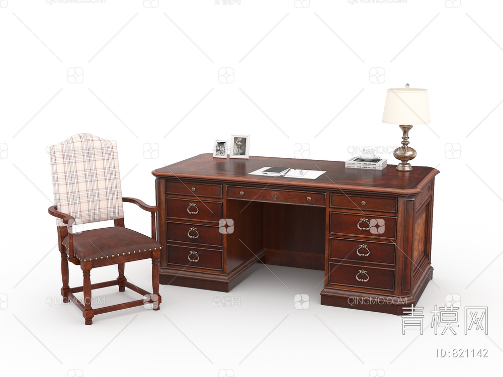 实木书桌椅组合