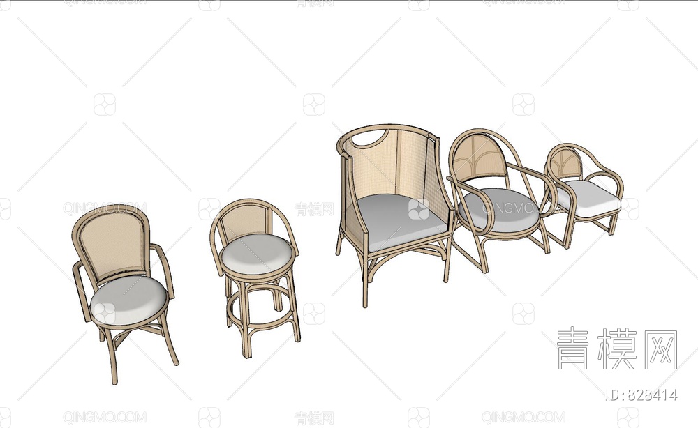 民宿藤编椅子 单椅