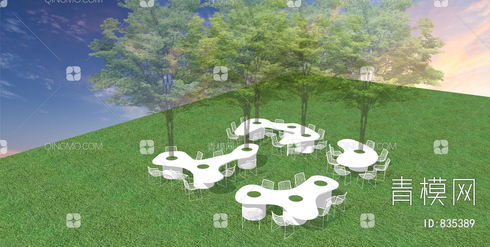 公园景观桌椅  林下树桌 公园构筑物 树池