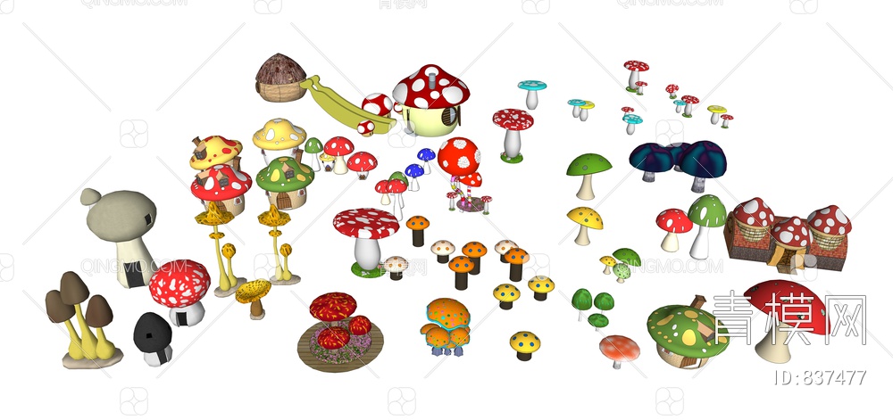 儿童活动区器材、蘑菇小品装饰