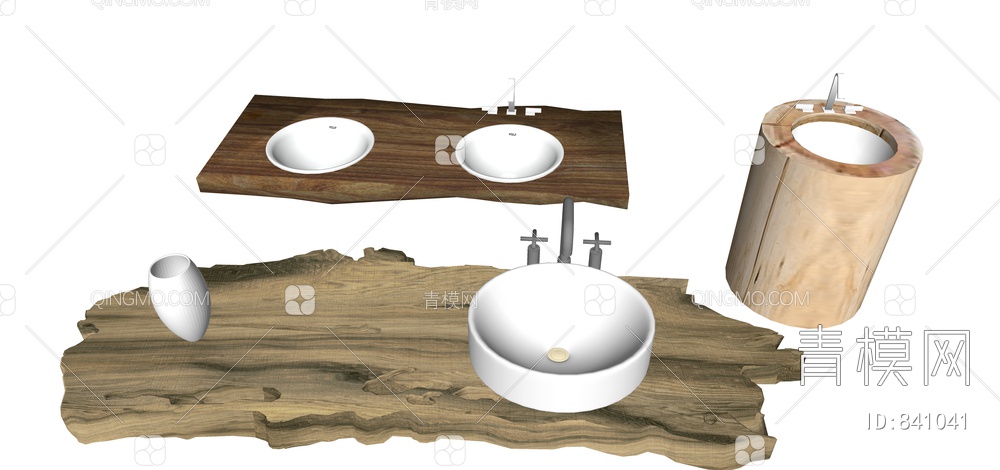 民宿特色木制洗手盆