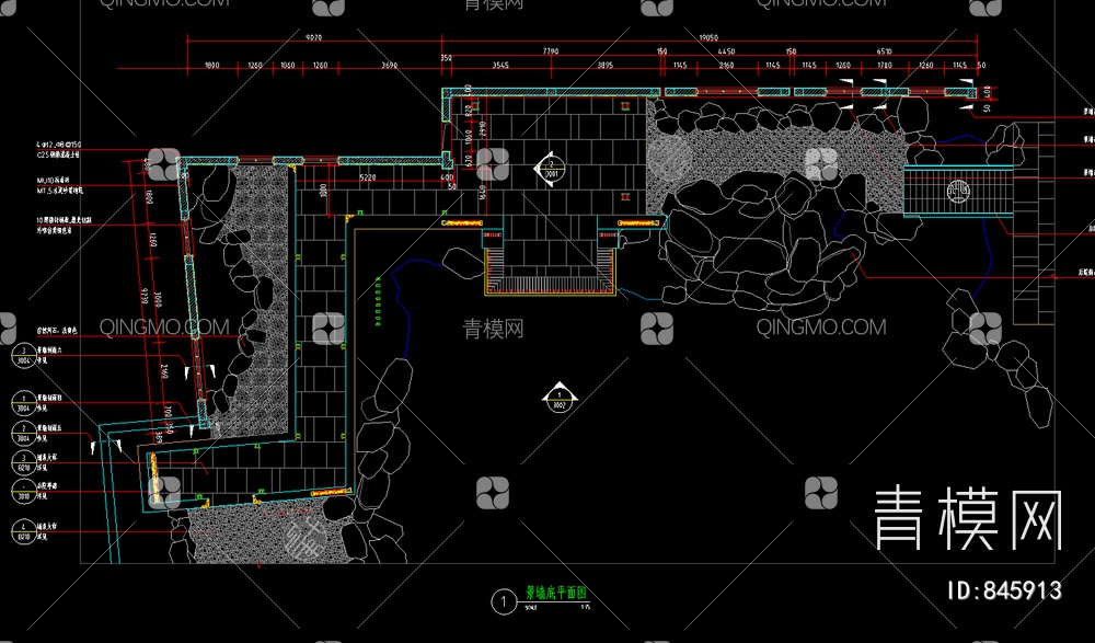 景墙施工图 景墙大样 景墙详图 景墙节点