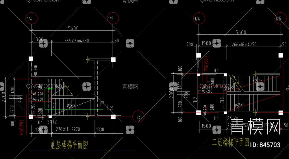 楼梯详图 楼梯施工图 施工图