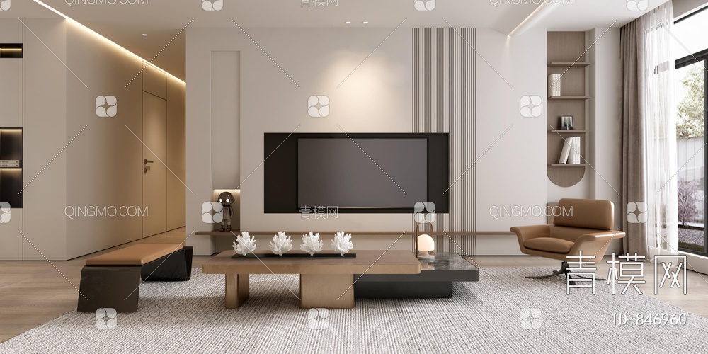 客厅 沙发茶几组合 电视背景墙 休闲椅 客厅摆件 电视墙