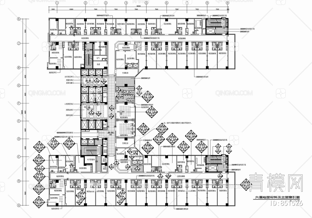 某医院住院部（3000㎡）CAD装修施工图