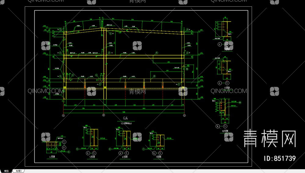 某公司投资完整钢结构工程CAD图