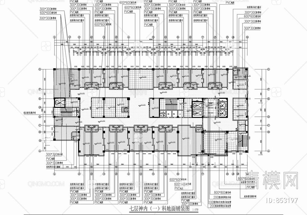 某医院内科综合大楼（1F~13F)CAD施工图
