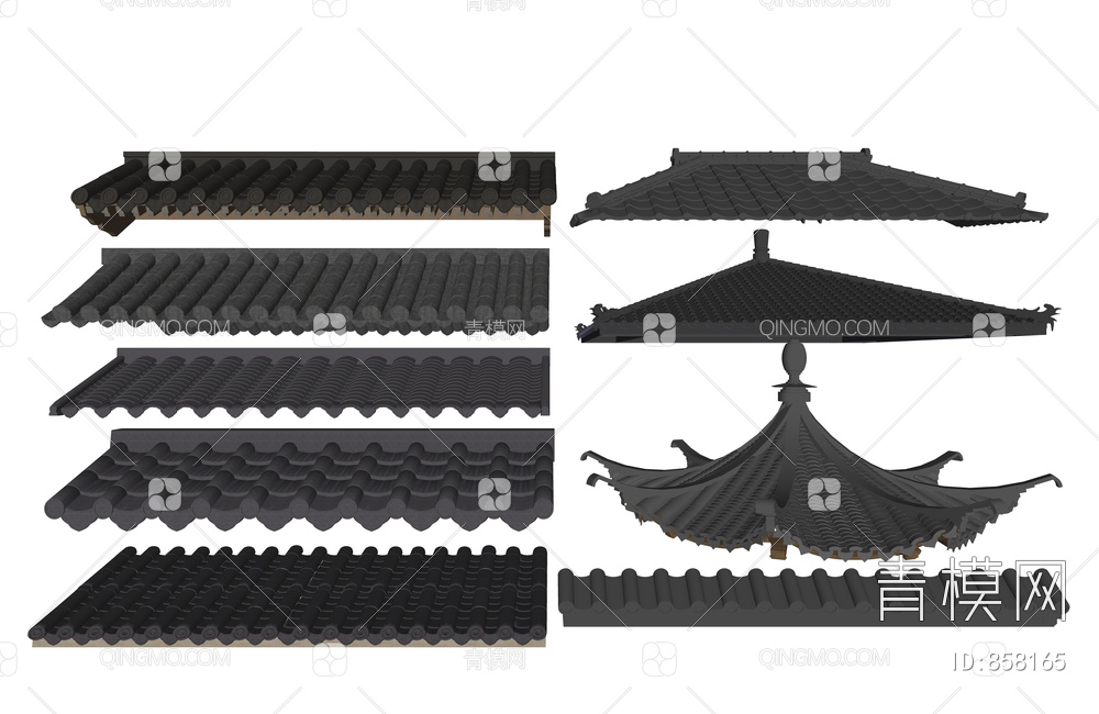 屋檐 屋顶瓦片 建筑构件