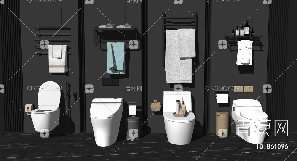 智能马桶 悬浮挂壁嵌入式马桶 卫生间热毛巾架 卫生间洁具