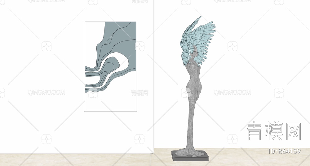 人物翅膀雕塑