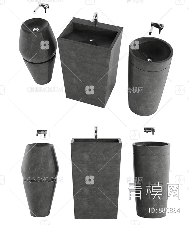 立柱式，柱状盆台盆 洗手台