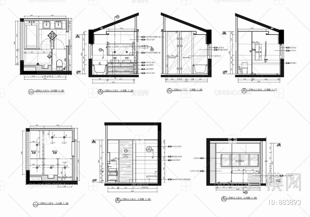 高端别墅CAD全套施工图+效果图  豪宅 私宅 家装 洋房