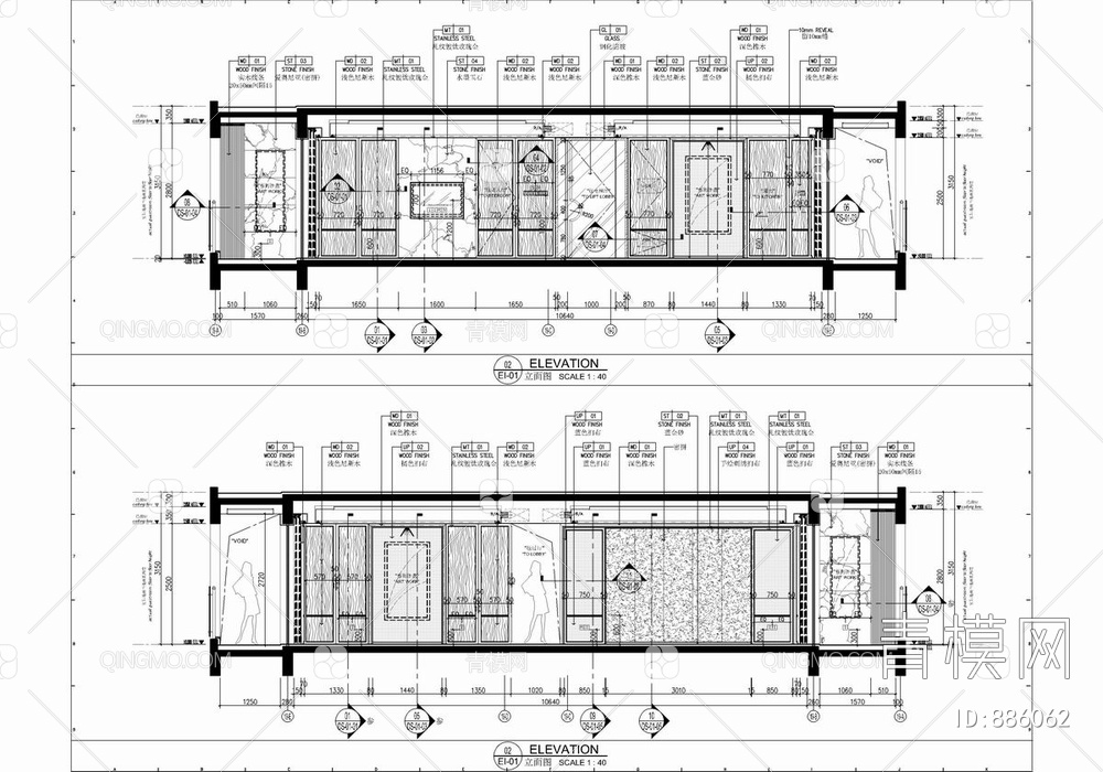 160㎡大平层私宅CAD施工图 家装 样板房