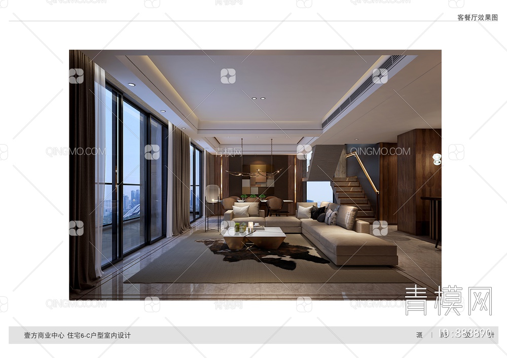 两层洋房样板房CAD施工图+效果图  家装 别墅 私宅