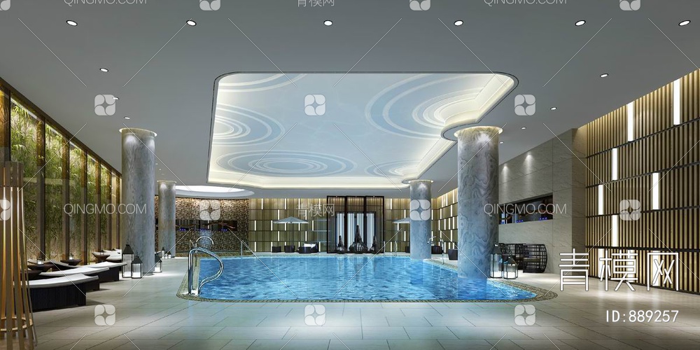 CCD-某酒店游泳&SPA&健身区 CAD施工图+效果图 休闲会所 康体中心