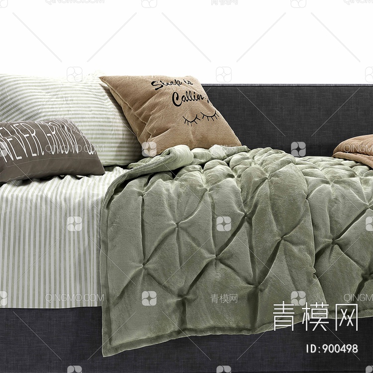 单人儿童床 装饰枕头