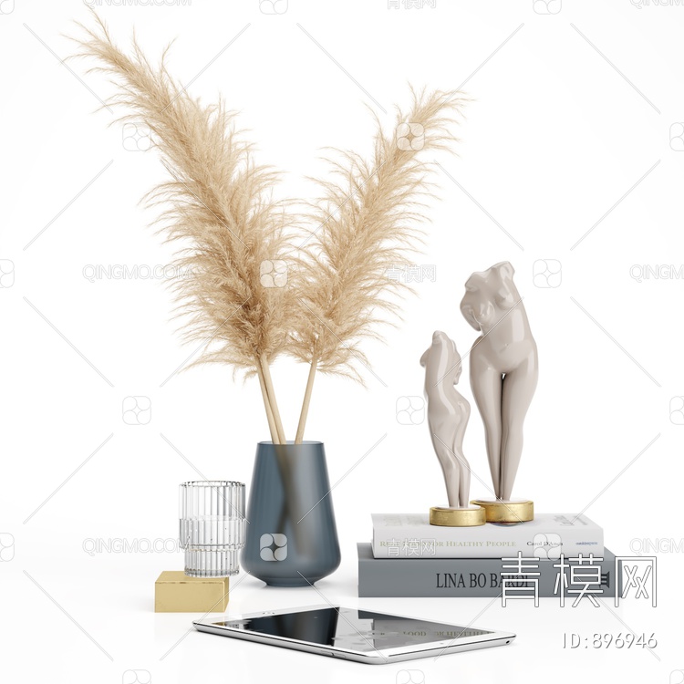 平板电脑雕塑植物抽象人