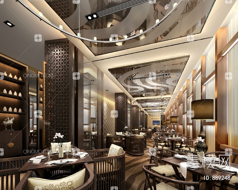 CCD-某酒店中餐厅及特色餐厅CAD施工图+效果图 餐饮