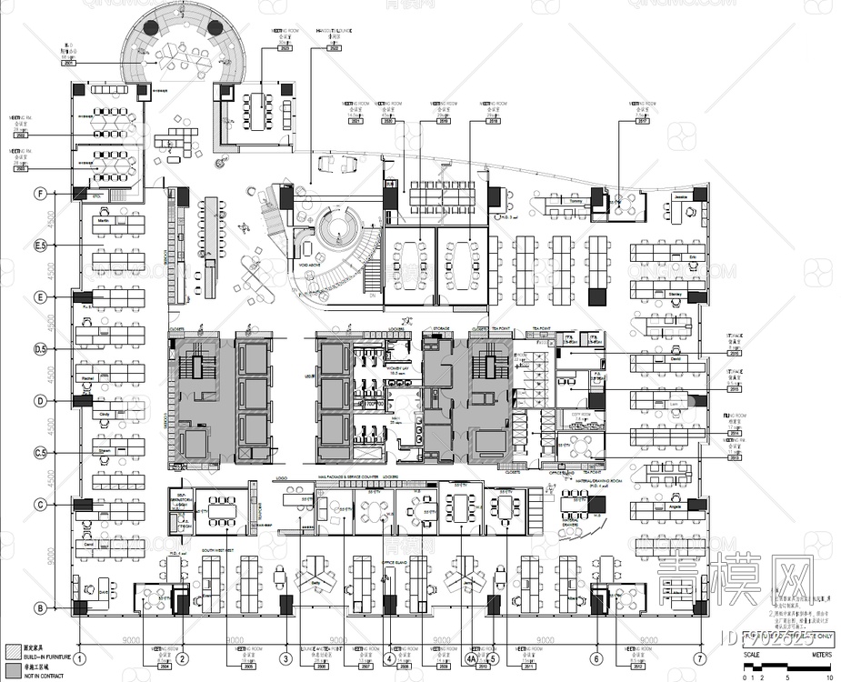 6000㎡（三层）办公空间CAD施工图+效果图+方案文本 办公室 办公区 办公楼