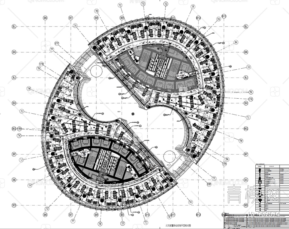 【扎哈·哈迪德】北京丽泽SOHO丨办公样板层CAD施工图+效果图  办公楼 公区 办公室 大型办公