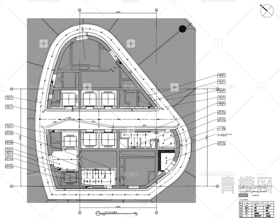 办公大楼标准层电梯厅公区CAD施工图+效果图+材料表  公区 电梯厅 标准层