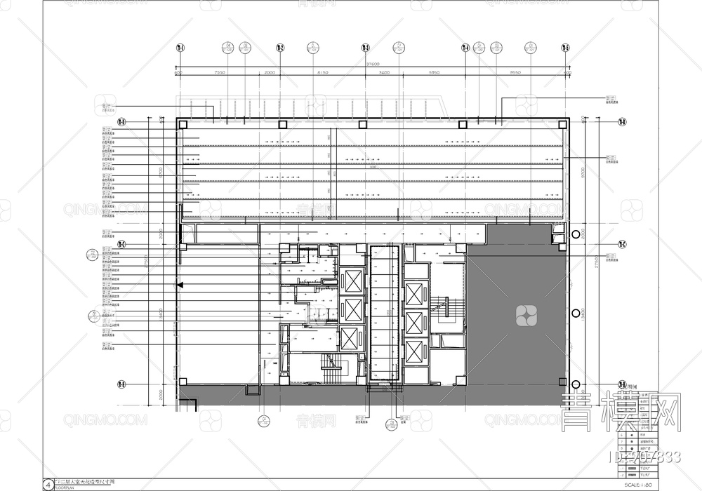 某办公大楼大堂公区电梯厅公共卫生间CAD施工图+效果图