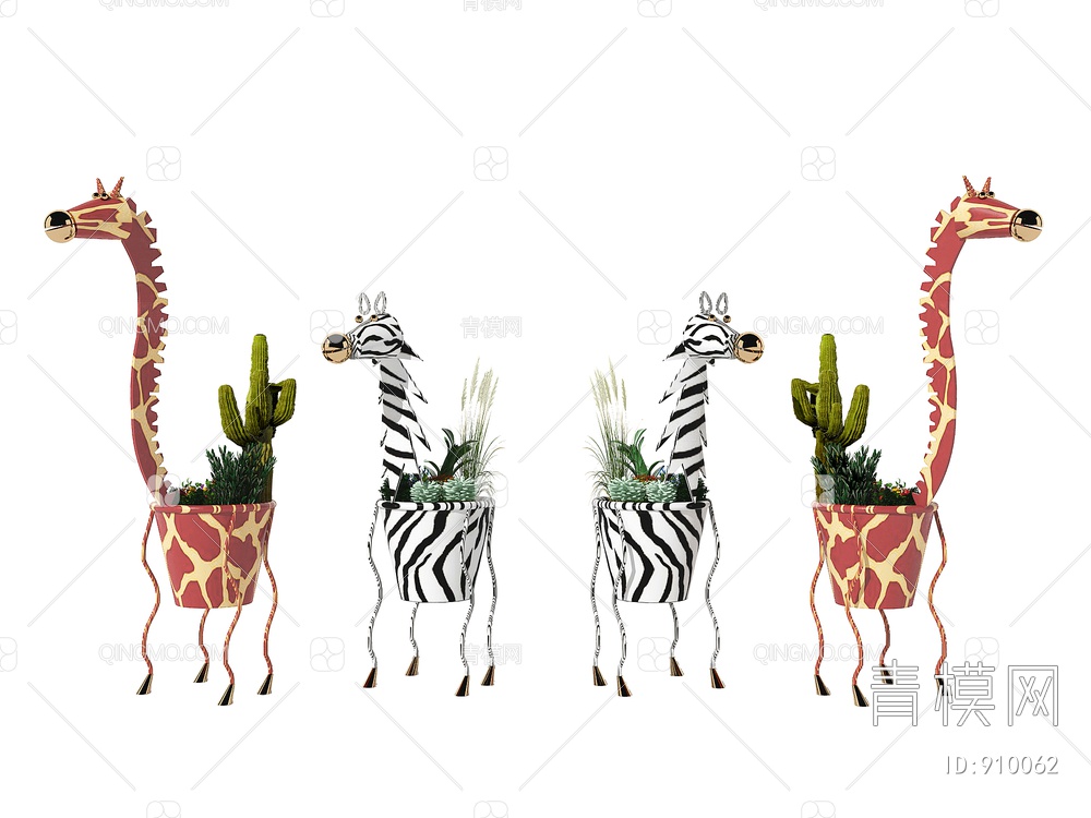 卡通动物长颈鹿仙人