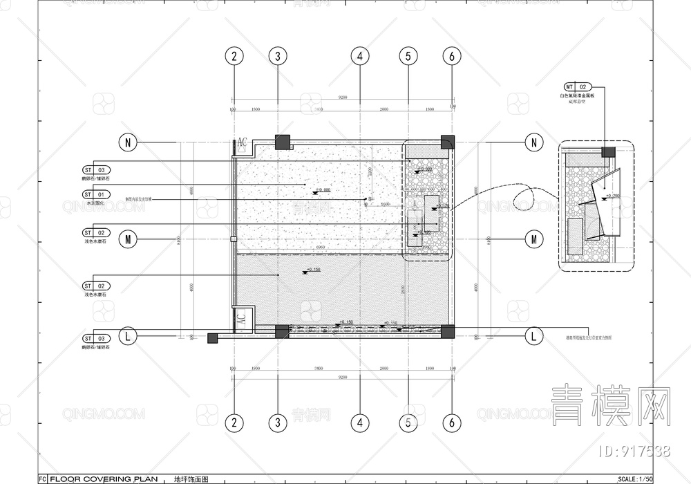 精致私人办公室CAD施工图+效果图 办公空间 办公会所