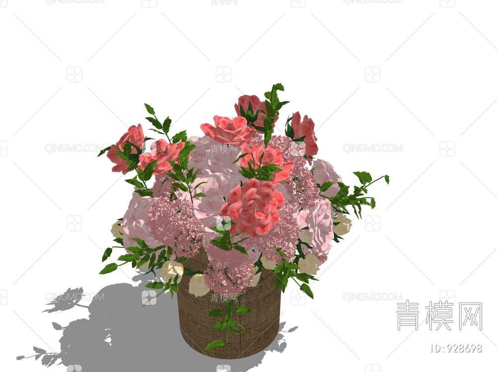 红花花瓶装饰